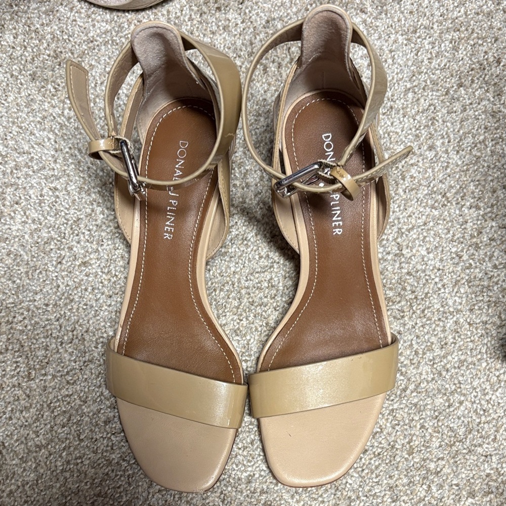Donald J. Pliner Beige Strap Sandals